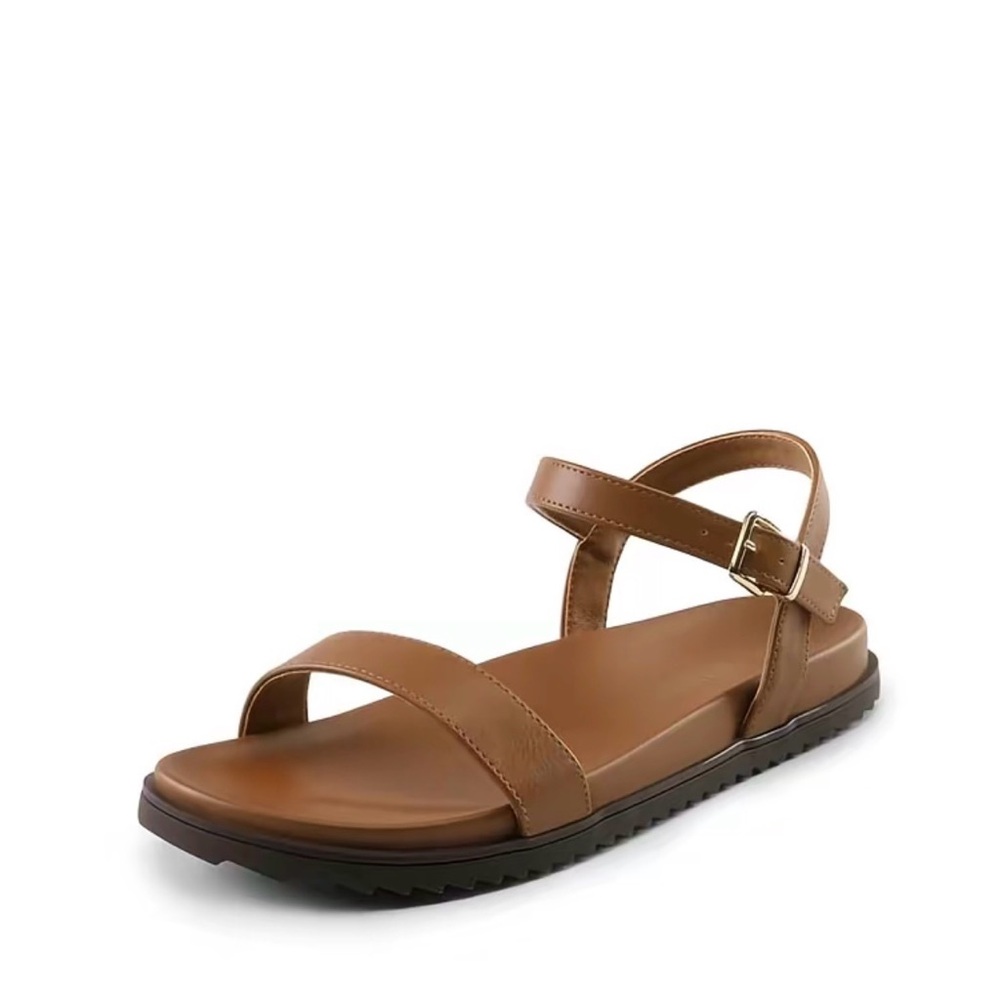 Dream Pairs  Brown Strappy Ankle-Buckle Sandals Sz 7